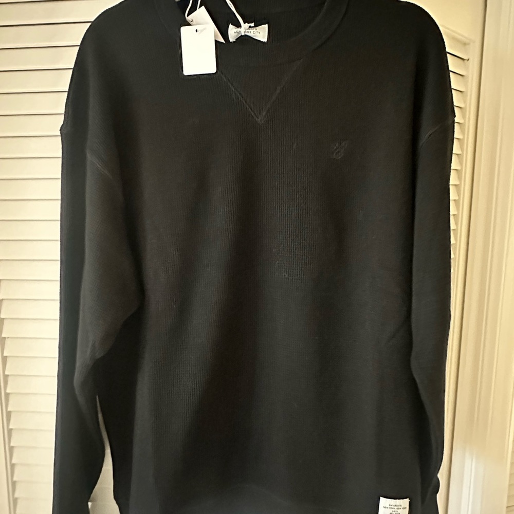 Saturdays New York City SNYC Waffle Relaxed Top - Black/XL - $84